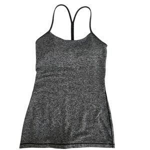 LULULEMON Power Y Tank *Luon Heathered Black size 4
